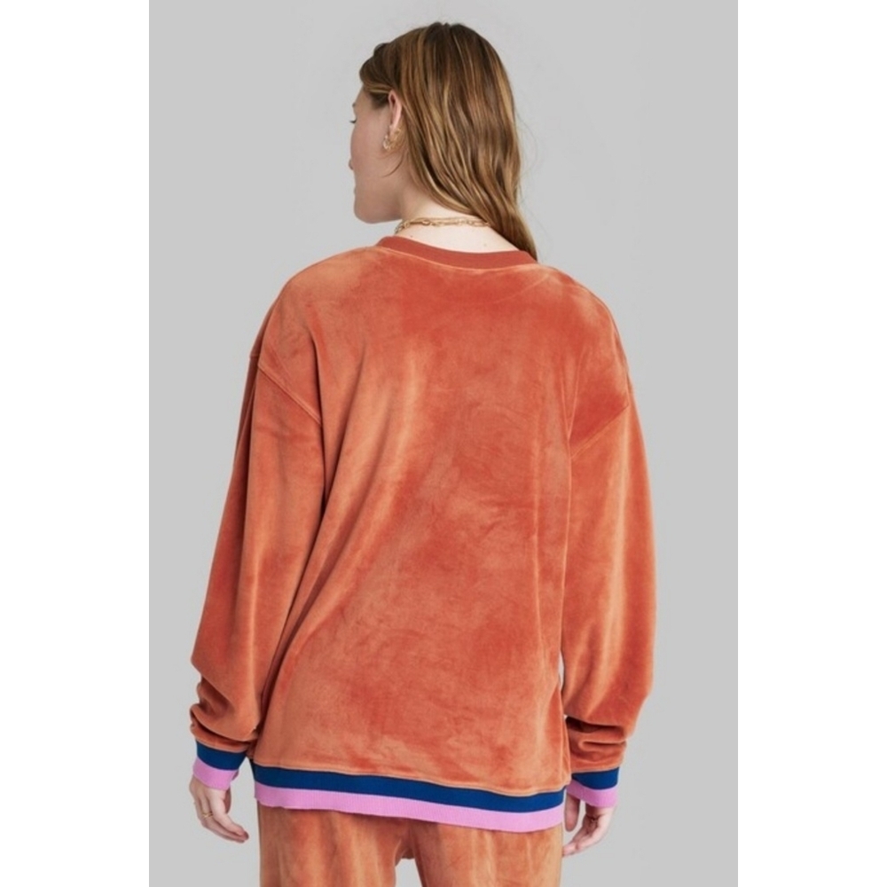 Ascot and Hart Velour Sweatshirt Rust Size M - Picture 2 of 11
